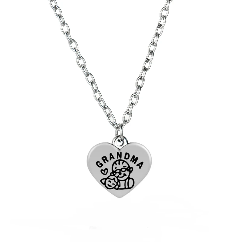 Цепочка с подвеской в виде сердца бабушки детей | Украшения и аксессуары