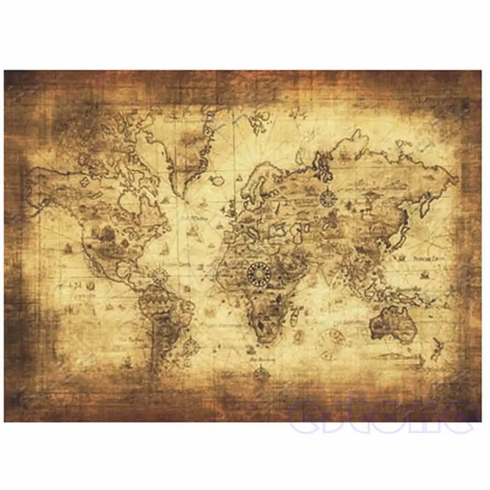 

Large Vintage Style Retro Paper Poster Globe Old World Map Gifts 71x51cm Y51A
