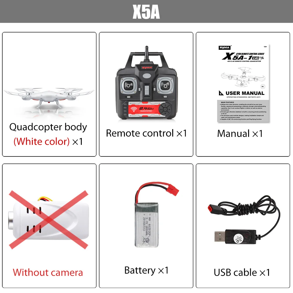 Оригинал Syma X5A 4CH RC Вертолет Мультикоптер Drone 2.4 Г без Камеры Самолета Дрон для