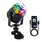 7 цветов, USB Голосовое управление, Вращающийся Диско-Шар с активацией звуком, вечерние светильник s, стробоскоп, светильник RGB, светодиодный сценический светильник s на Рождество