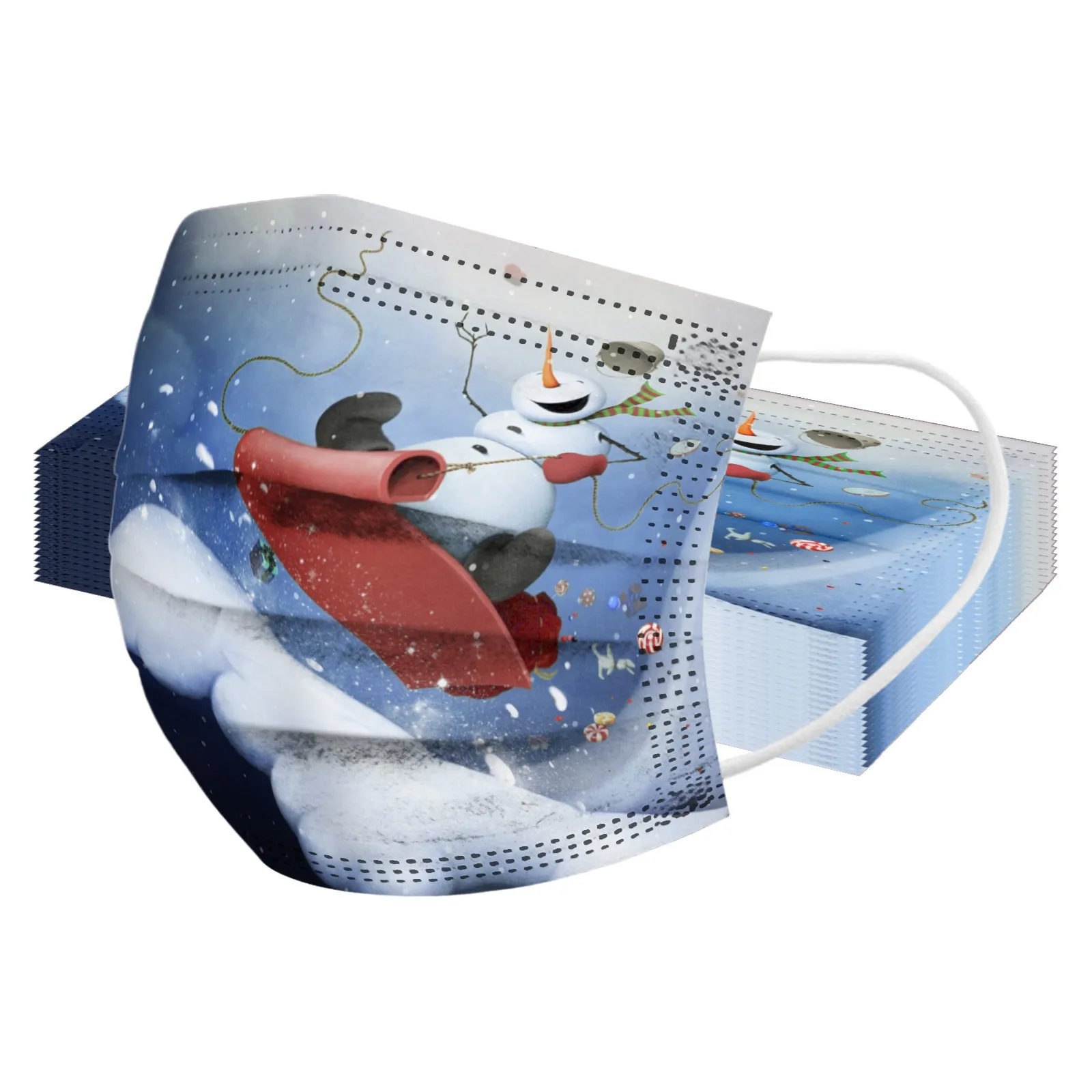 

20pcs Children's Mask Christmas Printed Mask 3 Layer Ply Disposable Protective Face Masks Mascarilas Quirurgicas Homologadas