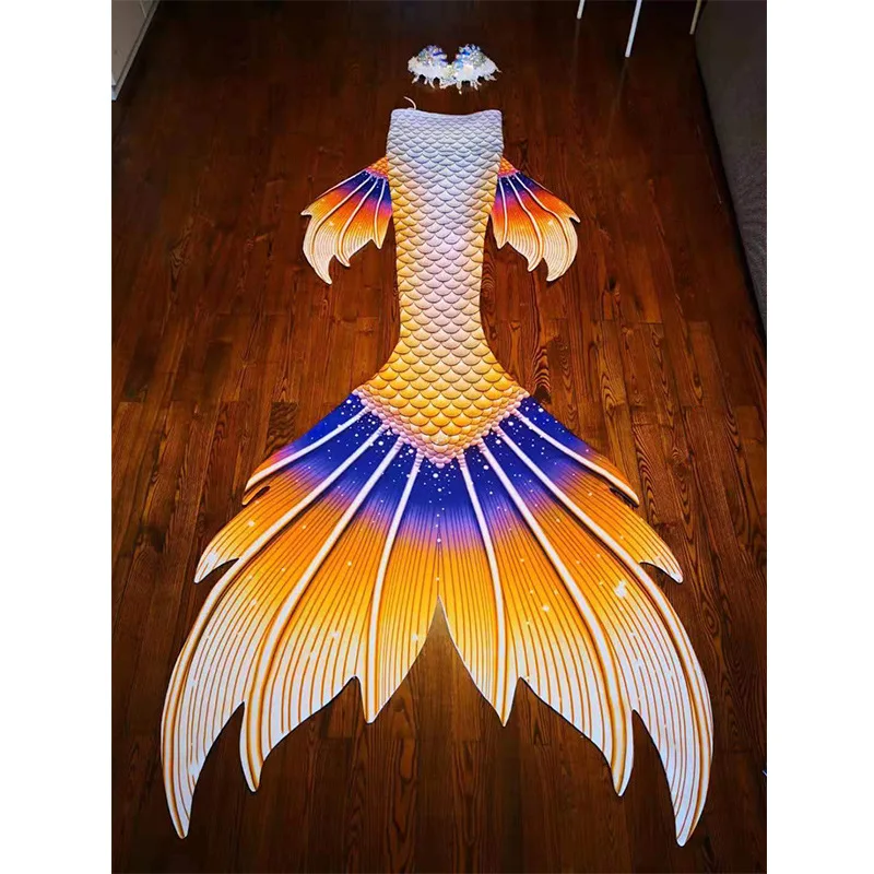 Индивидуальный костюм русалки для плавания с хвостом женщин и взрослых пляжный