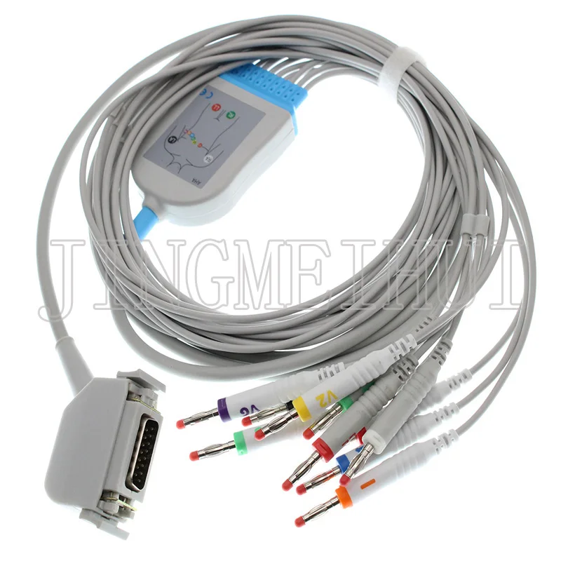 Используйте 10-проводной кабель Bosch/Hellige/Siemens/Кембриджский ЭКГ EKG с 3 0din/4 0