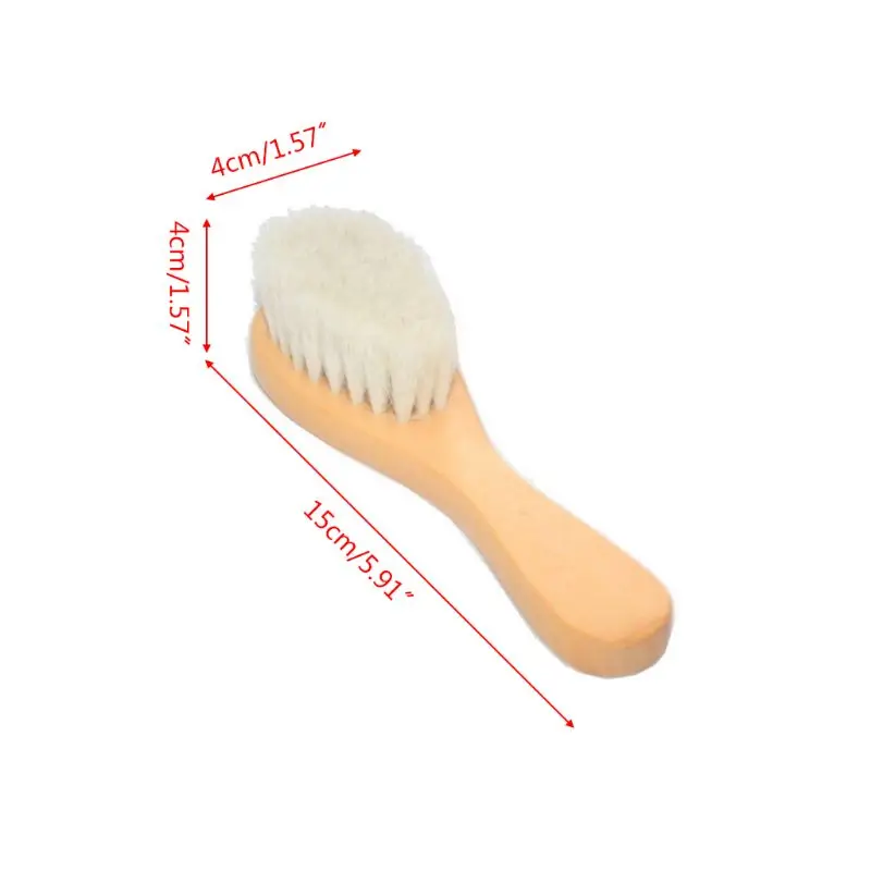 

2 Pcs/set New Baby Care Natural Wool Wooden Brush Comb Kids Hairbrush Newborn Infant Comb Head Massager