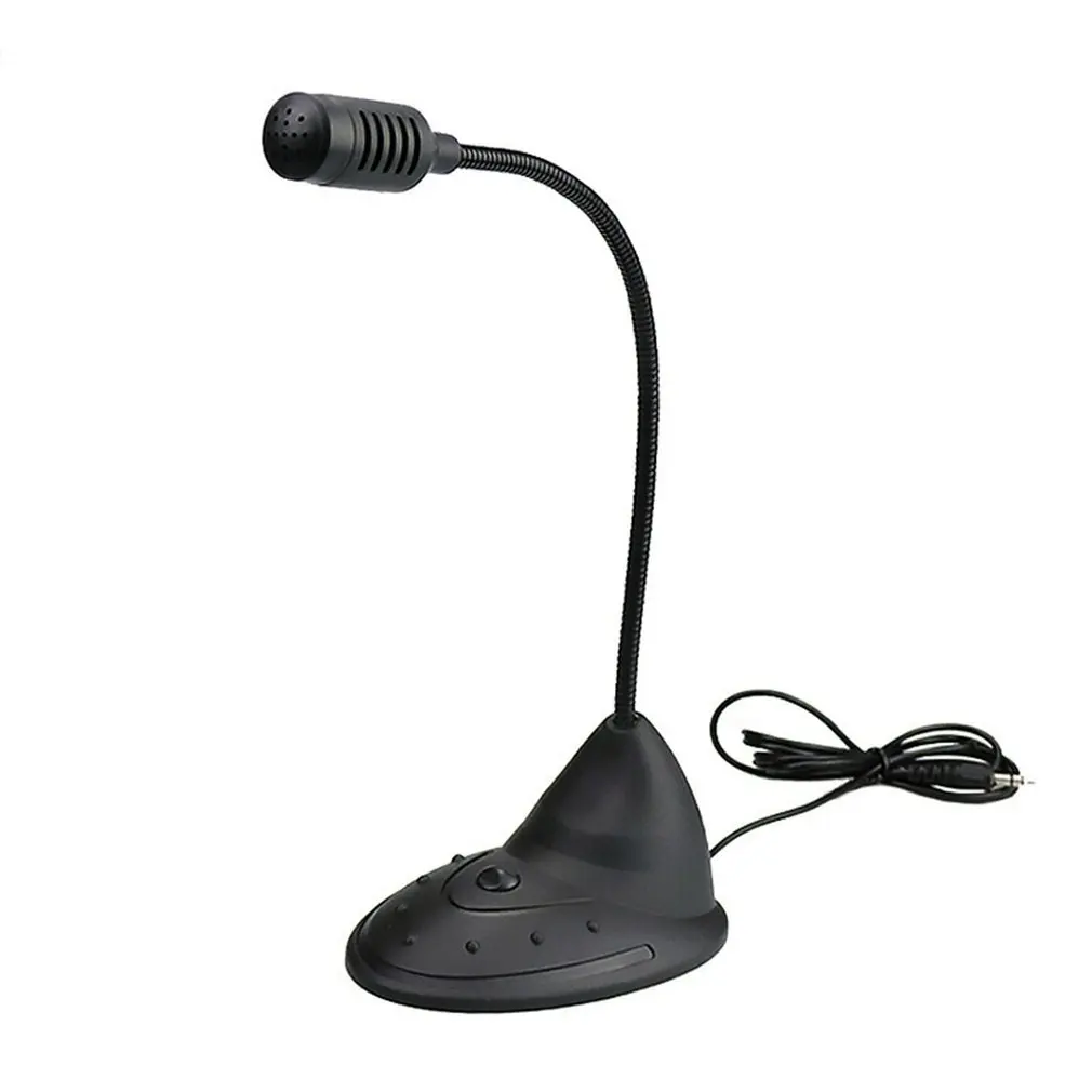 

Flexible Stand Mini Studio Speech Microphone 3.5mm Plug Gooseneck Mic Wired for Computer PC Desktop Notebook School Speech