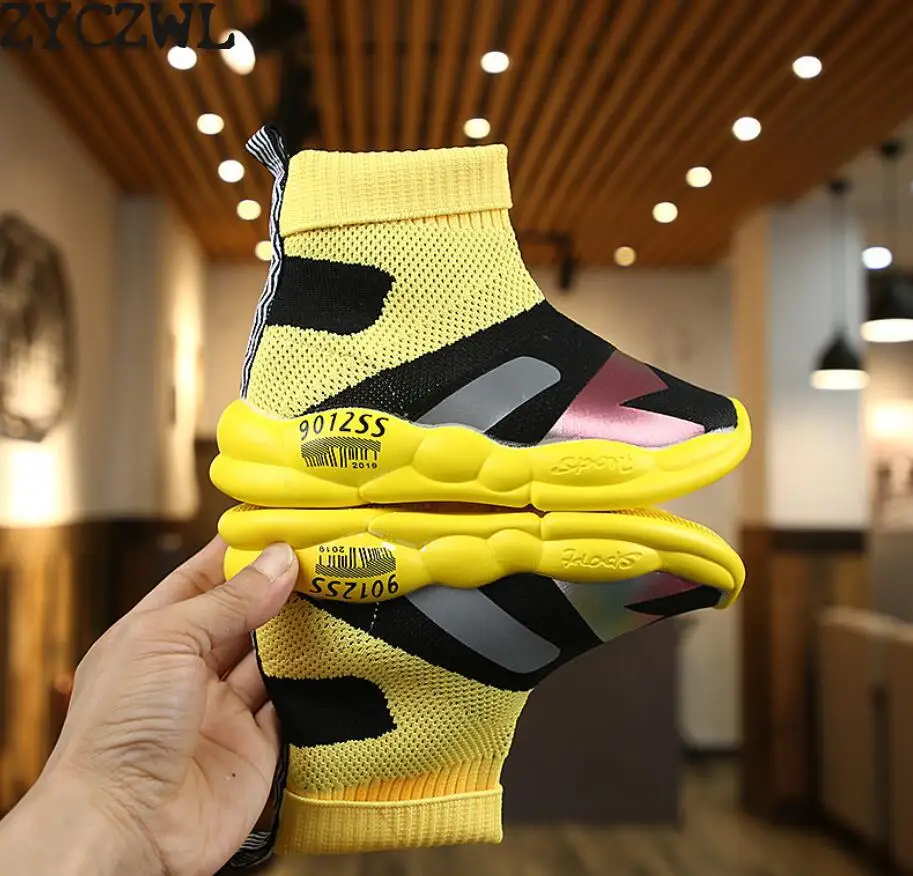 

Child Casual Shoes Male Female Baby Sneaker Kids High Elastic Foot Wrapping Snow Martin Boots Kids Knitted Socks Sport Shoes