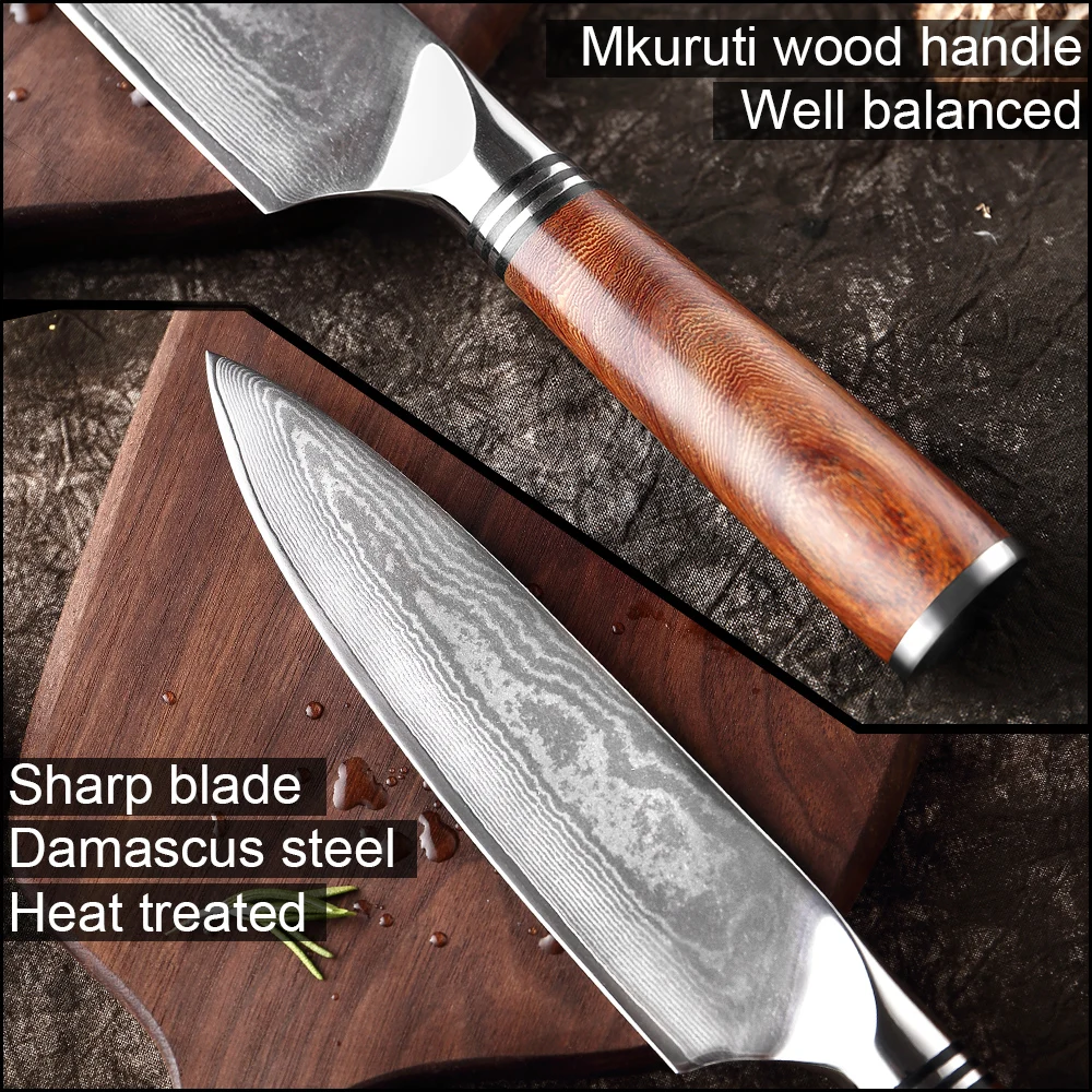 XITUO 8 дюймовый поварский Ножи Дамаск Сталь VG10 утилита Santoku японский острым вырезом