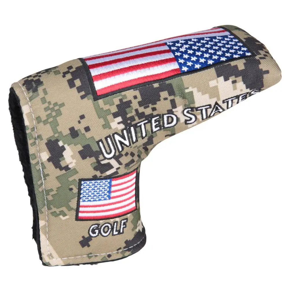1pc Golf Club Putter Head Cover Camouflage Style with USA Flag Embroidery Blade | Спорт и развлечения