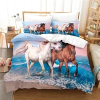 horse bedding set duvet cover set 3d bedding digital printing bed linen queen size bedding set fashion design