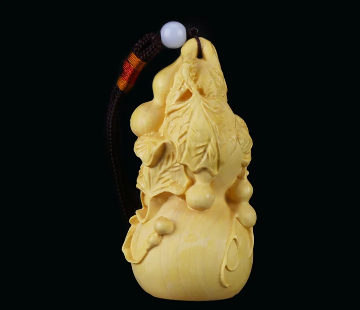 80 мм китайская коробка-деревянный ручной резной кукурбит Lucky Small Gourd