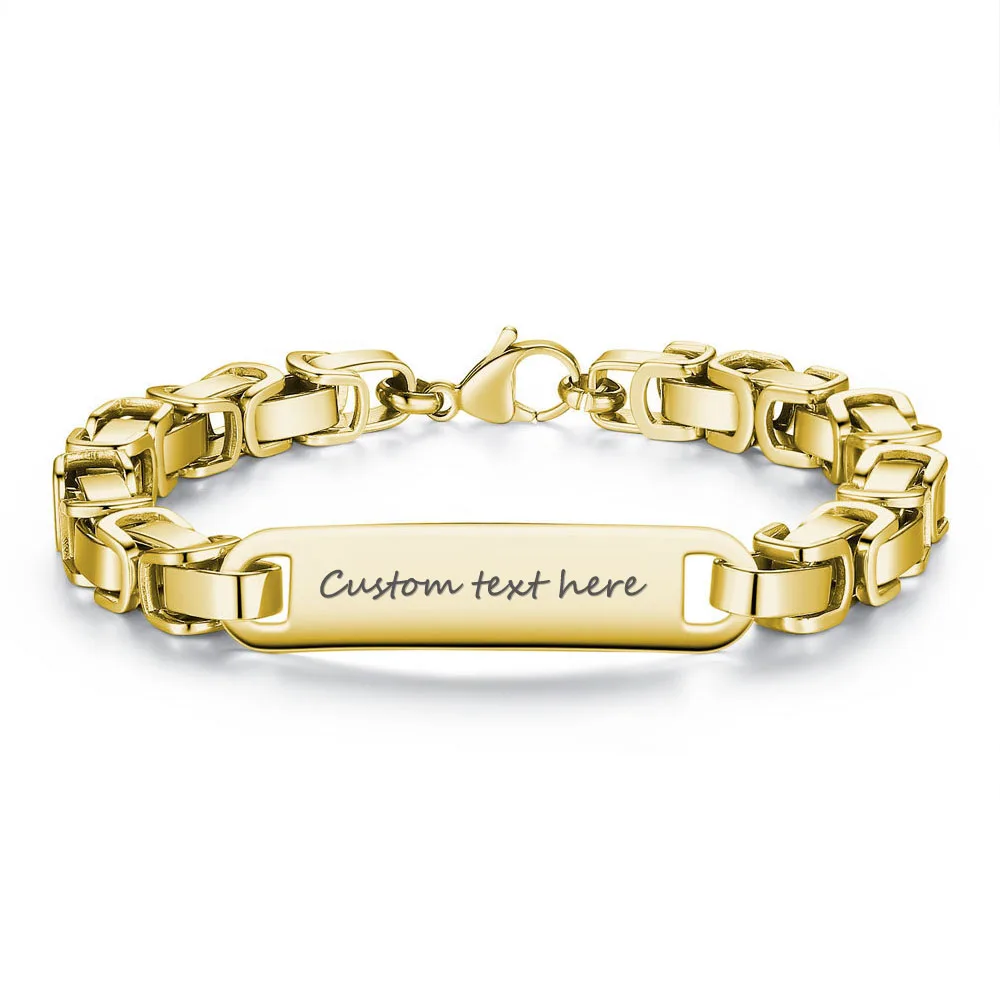 

Custom Engrave Stamp Bracelet LOVE Beauties Jewelry Wheat Chain Stainless Steel Personalized Bracelet Engraving Gift for Him