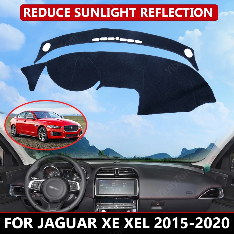 

Carpet Dash mat for Jaguar XE XEL 2015-2020 Auto Dashboard Velvet Cover Black blocks dust reduces noise car accessories