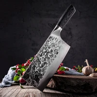 stainless steel chinese style chef knives kitchen dual purpose cooking knife handmade hammer patterned household cooking tool