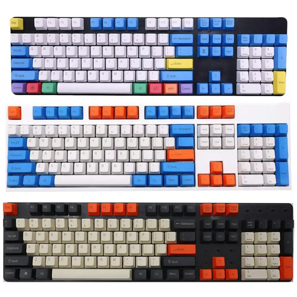 

108Pcs/Set keycaps PBT Color Matching Key Cap Keycaps for Cherry MX Mechanical Keyboard