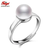 hot selling 925 sterling silver white natural freshwater pearl rings for women accessories fashion gifts jewelry feige