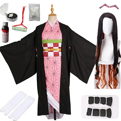 package E Лидер продаж; Новинка; аниме «Demon Slayer: Kimetsu no Yaiba»; Косплей; Kamado Nezuko; женская японская одежда; костюм для косплея - Цвет: package E