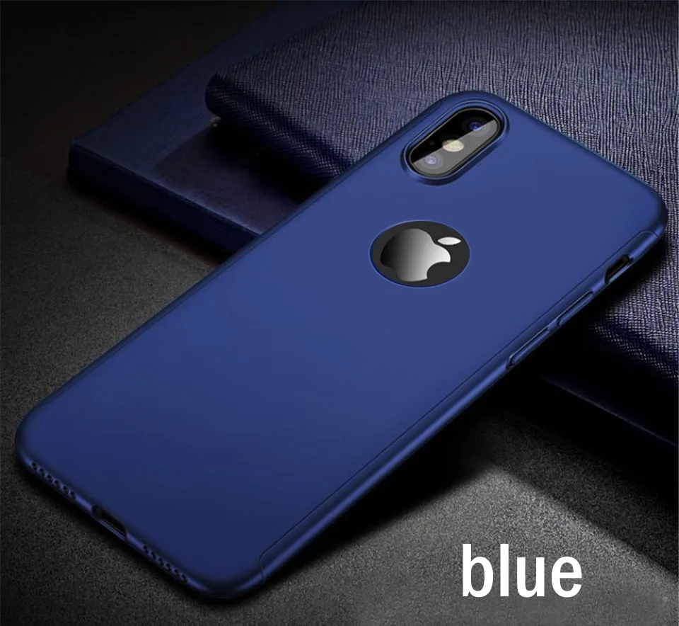 Blue Роскошный 360 изогнутый полный Чехол для iPhone 11 Pro Max, защитный чехол для iPhone XR XS Max X 11 6 6 S 7 8 Plus, противоударный чехол, стекло - Цвет: Blue