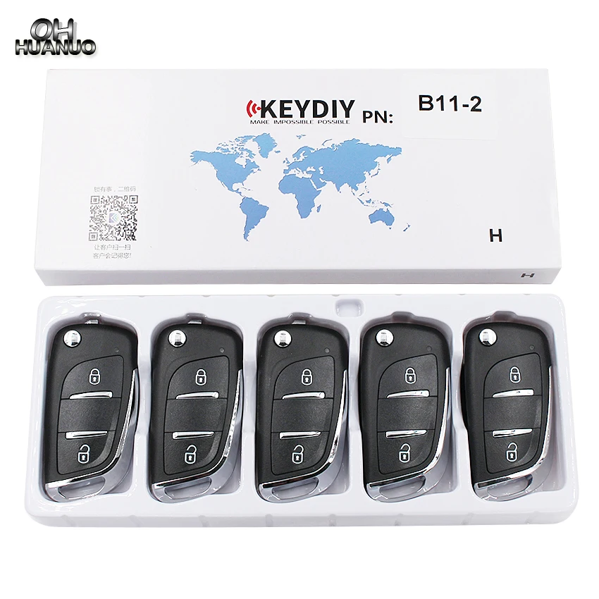 5 шт./лот KD удаленный B11 2 кнопки дистанционного ключа KEYDIY серии B для URG200 X2 KD900 мини