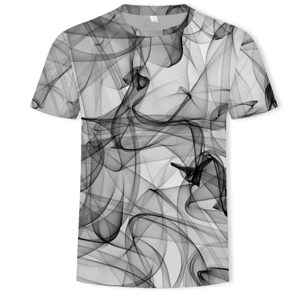 

summer youth men's short-sleeved top T-shirt 3D printing graffiti painting daily Harajuku street men tops oversized T-shirt
