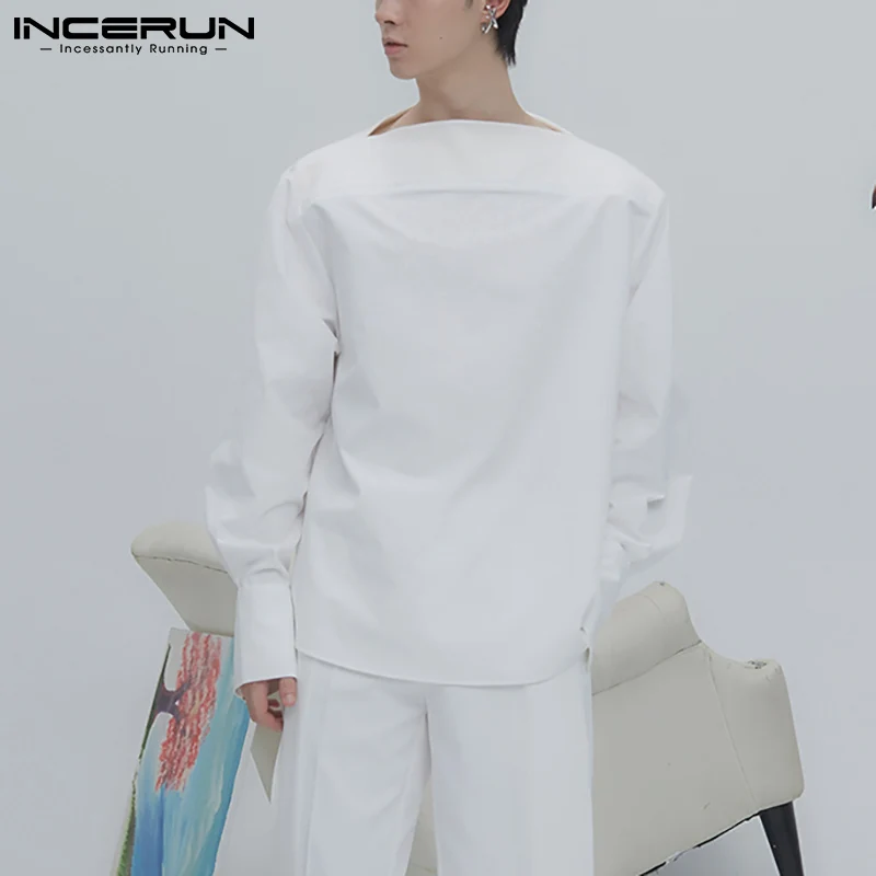 

Fashion Men Casual T Shirt Long Sleeve 2022 Streetwear Baggy Men Clothing Cozy Solid Color Leisure Tops Camisetas S-5XL INCERUN