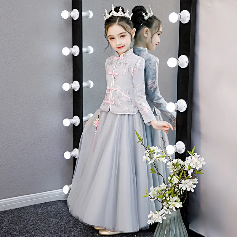 

Children's Cheongsam Chinese Dress Qipao Hanfu Chinese Traditional Dress Chinese Lace Princess Gauze Fashion Dress