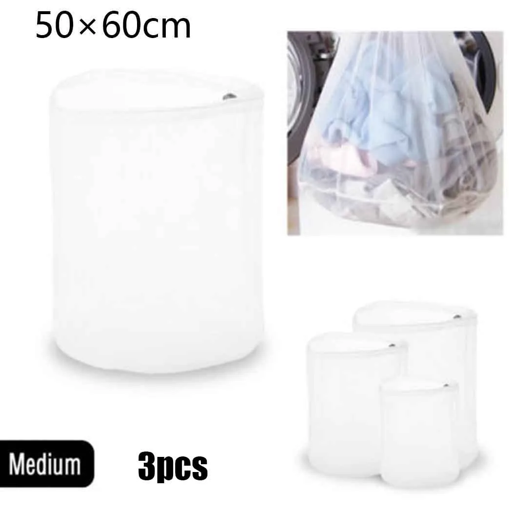 

3 Pcs 50*70 Thick Nylon Drawstring Drawstring Bag Polyester Mesh Storage Bag Special Laundry Bag For Washing Machine