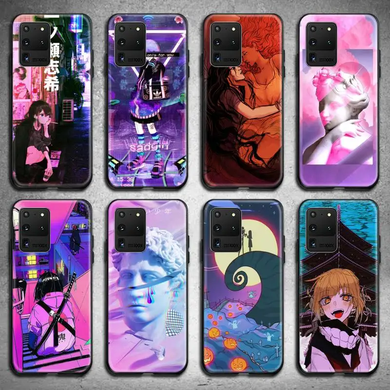

Vaporwave Glitch Anime Phone Case for Samsung S20 plus Ultra S6 S7 edge S8 S9 plus S10 5G lite 2020