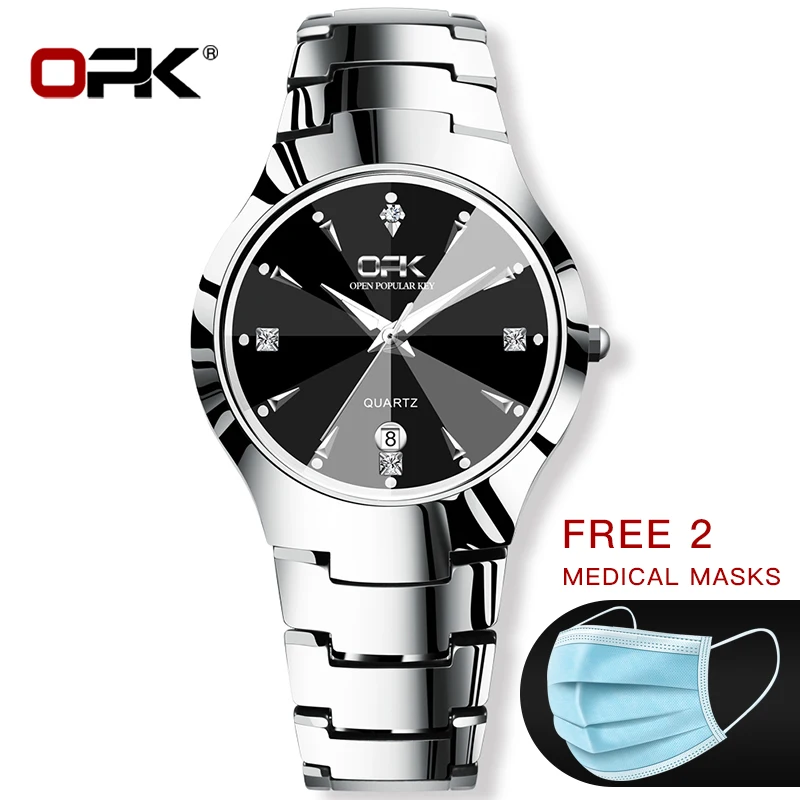 【Free 2 medical masks】OPK Брендовые мужские часы модные повседневные стальной ремень