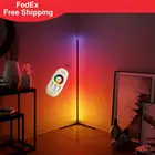 Светодиодный Угловой торшер RGB умное приложение пульт дистанционного управления затемнение стоячий светильник для современного офиса спальни украшение теплый свет
