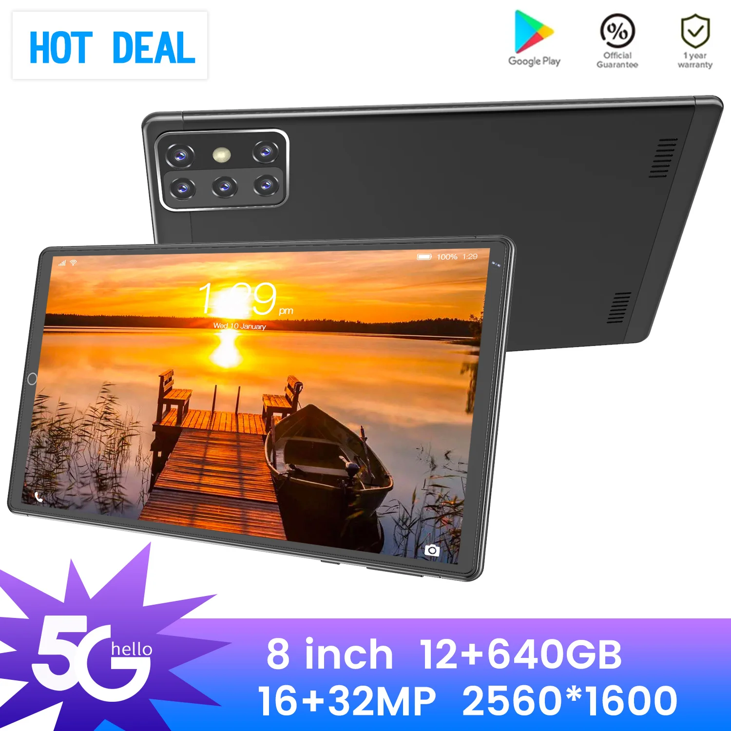 

Global Version 8.0 Inch Tablet 12+640GB 16+32MP 8800mAh 5G Network MatePad Pro Tablets Android 11 Bluetooth WiFi Tablet PC