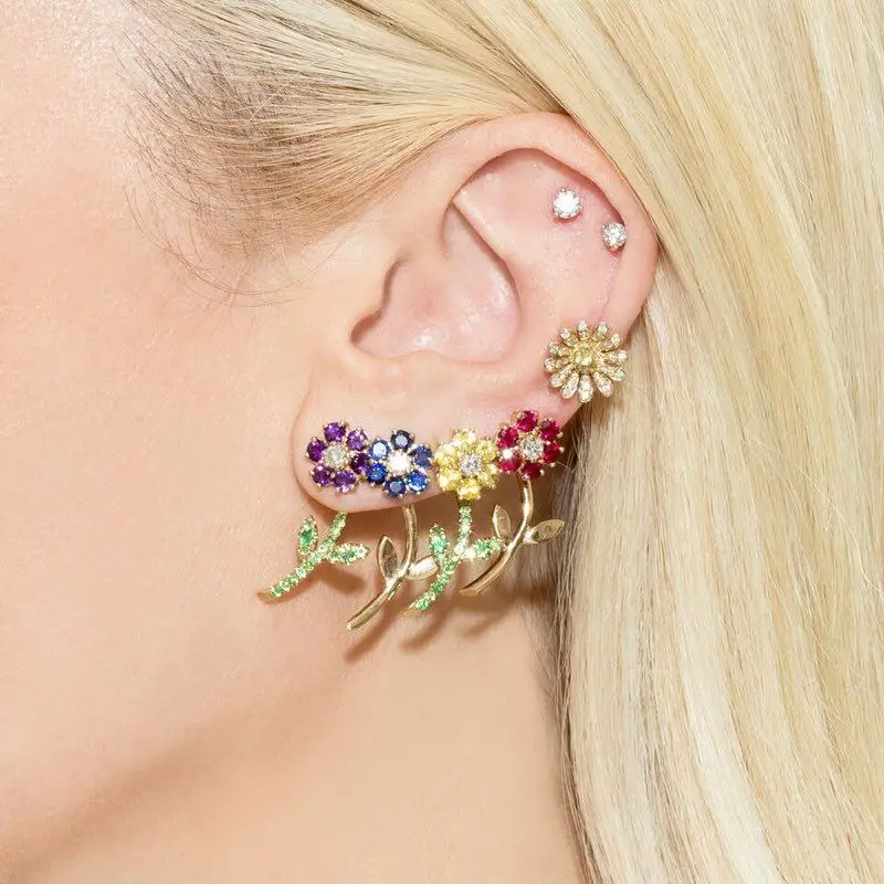 

2022 NEW Vividely flower stud earrings cute jewelry for women girls fashion lovely earrings delicate lady small gifts jewelry