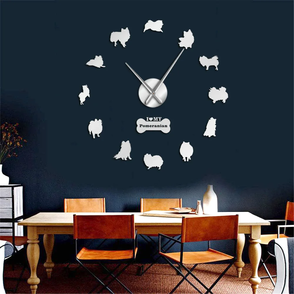 Часы настенные бескаркасные акриловые большие с зеркальным эффектом