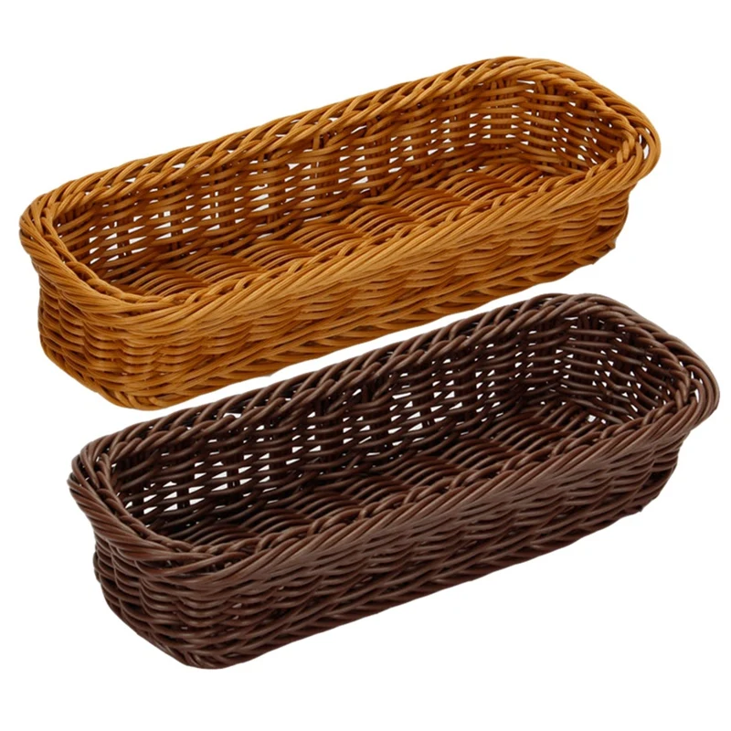 Корзина для хлеба из ротанга квадратная 2 шт. | Дом и сад