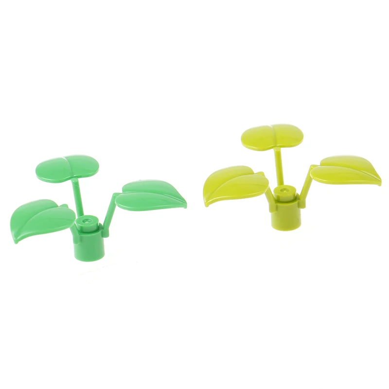 

5Pcs/set Plastic DIY Bricks Broadleaf Grass Building Compatible Flower Plant Parts