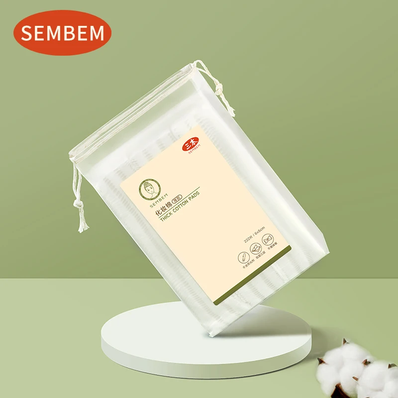 Салфетки SEMBEM двусторонние хлопковые для снятия макияжа мягкие очищающие
