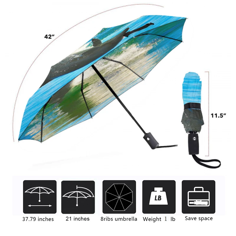 Роскошный складной зонт с автоматическим открытием и закрытием для путешествий