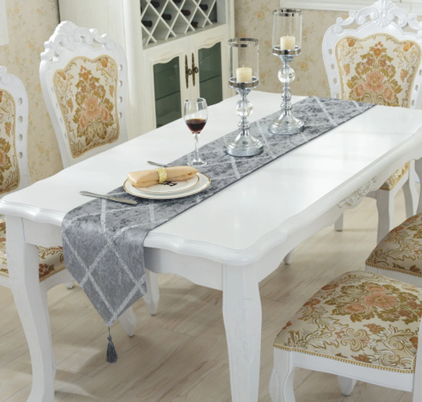 table runner luxury flannel fashion diamond lattice velvet table runner bed runner for party wedding christmas table decoration free global shipping