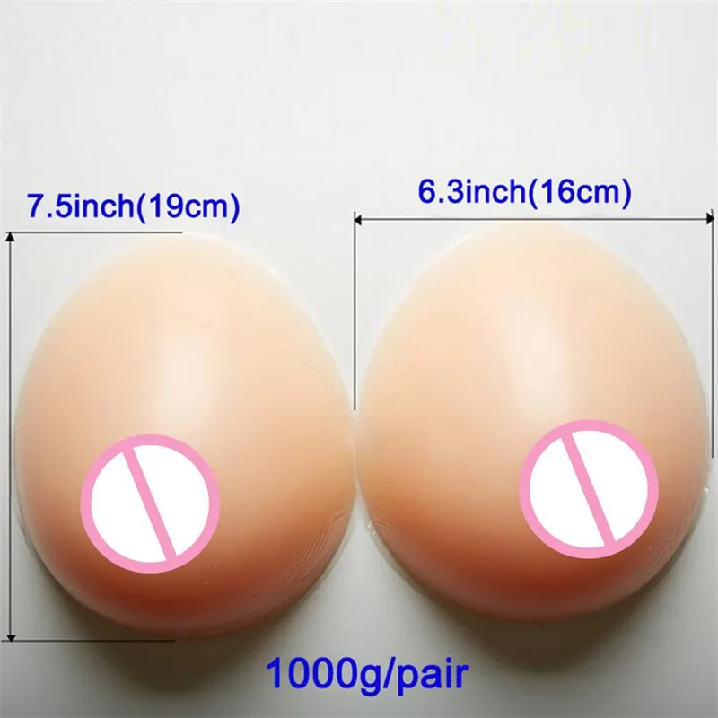1000g Artificial Silicone Breast Forms Soft Fake Boobs False Breast for Crossdresser Transvestite Drag Queen Implant Enhancer S4