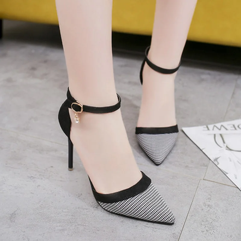 

pumps 2021 summer new ladies high heel women shoes wild fashion one-string buckle stiletto heels