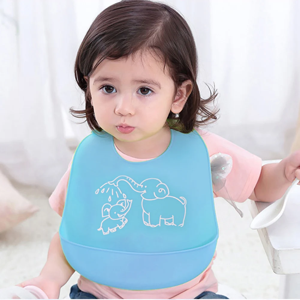 

2021 New Baby Bib Protective Equipment Waterproof Silicone Bib Feeding Baby Newborn Cartoon Apron Adjustable Baby Bib Scarf Bib