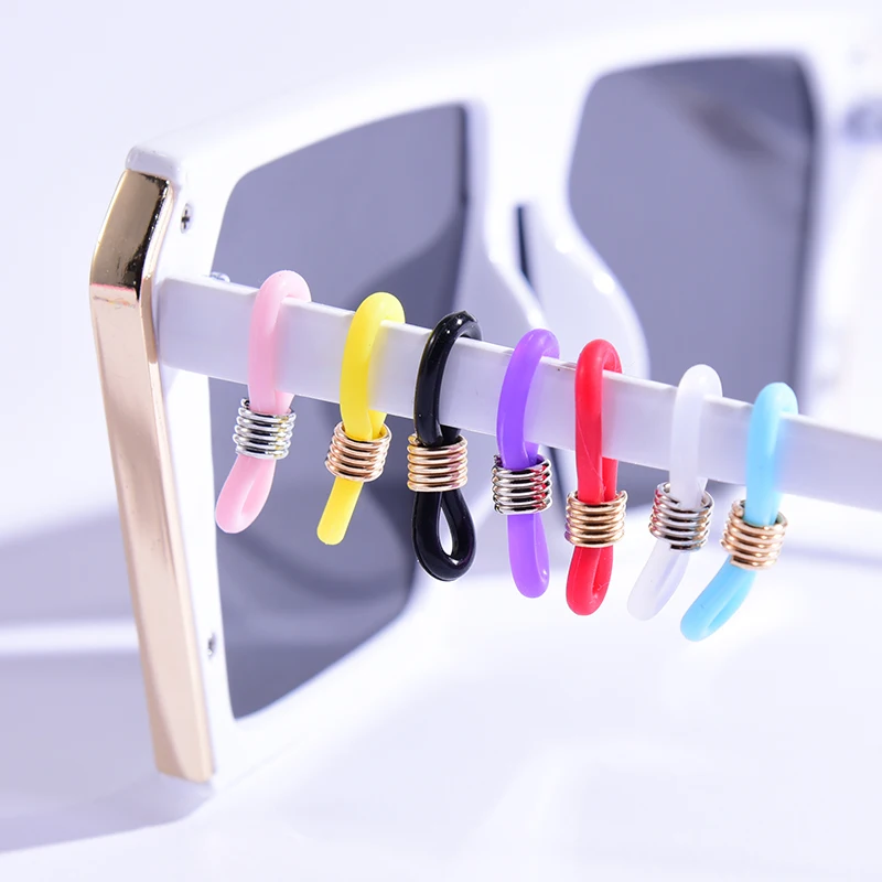 500 шт./лот красочные резиновые крючки держатель цепочки для очков концевых