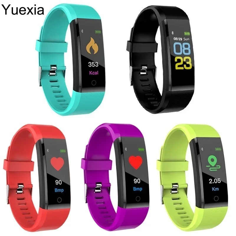 Yuexia 115 Plus Bluetooth Смарт-часы цветной экран водонепроницаемый пульсометр Монитор