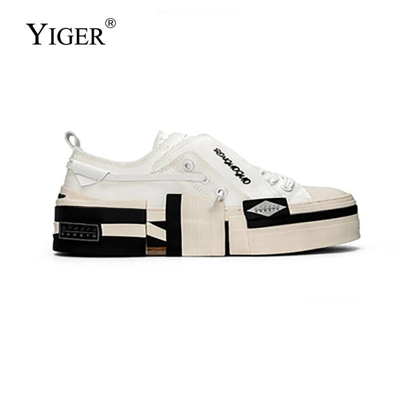 YIGER Men's Canvas shoes Yohji Yamamoto co-branded thick-soled vulcanized shoes men's trendy shoes Male autumn breathable Japan