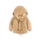 Детская уличная флисовая куртка с капюшоном, теплая ветровка для мальчиков, зимняя утепленная куртка, 2021