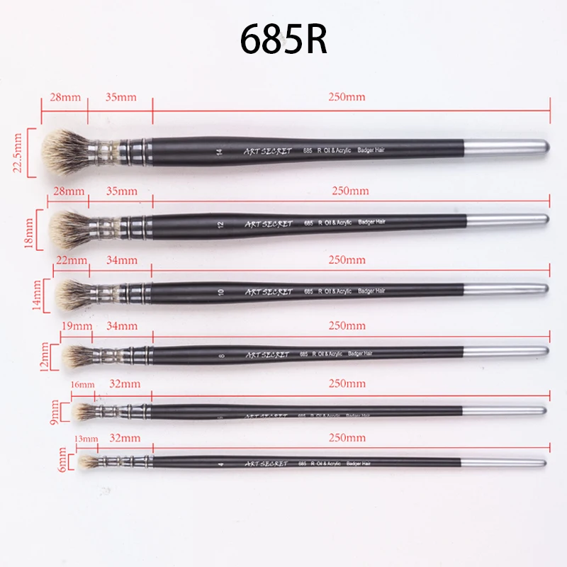 Кисть ArtSecret 685R для рисования Высококачественная ручка из натурального барсука с