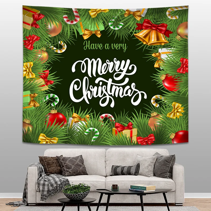 

Christmas Tapestry Valance Background Cloth Customizable Tapestry Europe and America Home Decoration Valance Bedroom Living Room