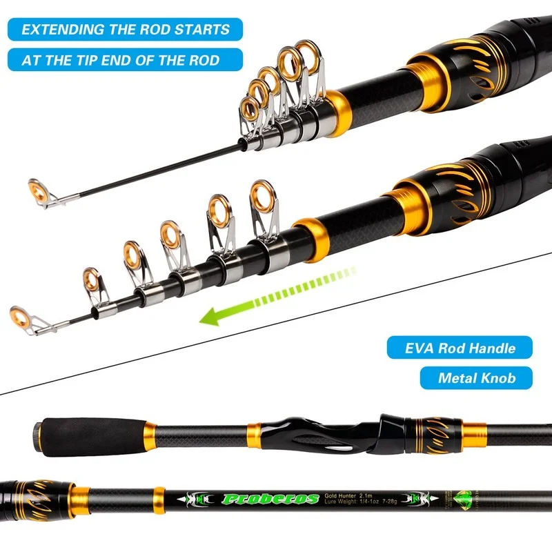Carbon Fiber Fishing Rod Set Straight Handle Gun Throwing Fishing Rod with Fishing Line Spool Throwing Fishing Rod Combination enlarge
