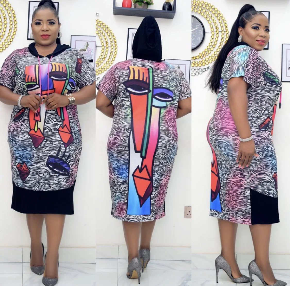 

Plus Size Dashiki African Dress Women Print Casual Dresses Hippie Clothes Traditional Wear Robe Africaine Boubou Africain Femme