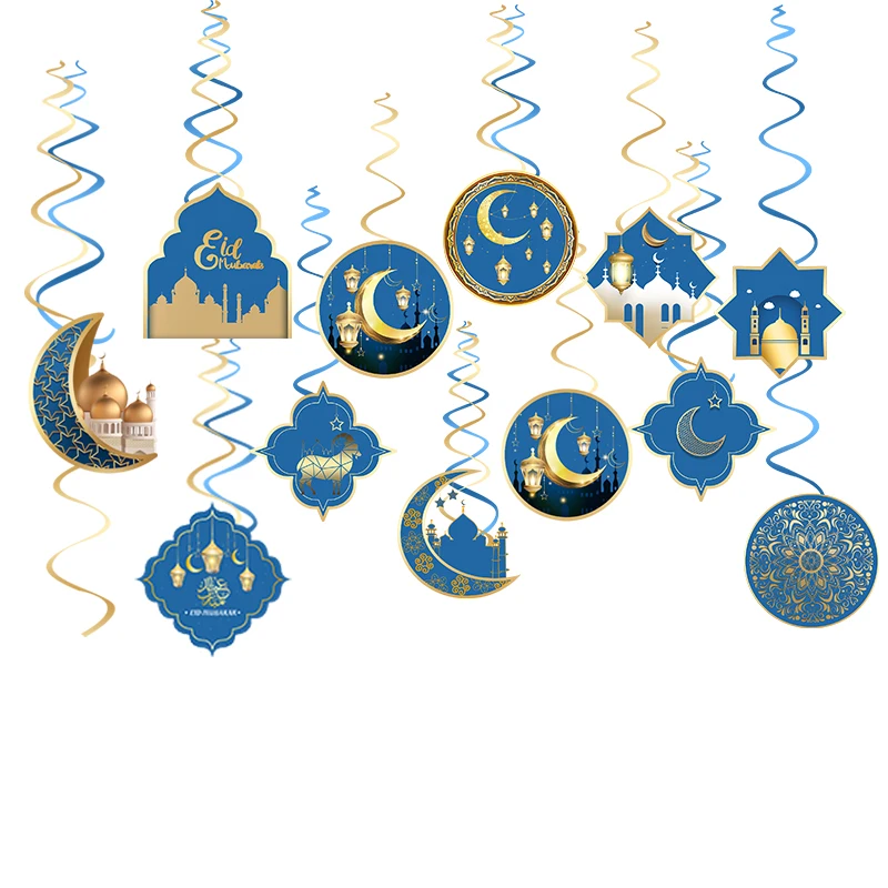 2024 украшения для Рамадана EID Star Moon Swirls украшение потолка Eid Mubarak Banner Рамадан Kareem
