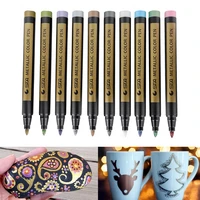sta 10 colors metallic marker pens for rock painting medium point metallic color markers for ceramic glass plastic scrapbooking